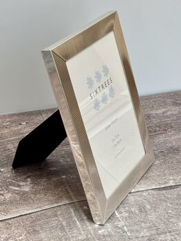 Sixtrees Silver Plated Linear Design Photo Frame, 3 of 3