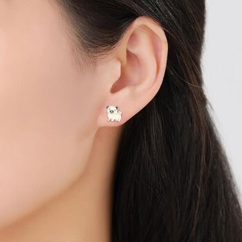 Sterling Silver Pug Stud Earrings, 7 of 12