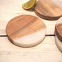 Wood And Marble Drink Coasters Set Four, thumbnail 4 of 5