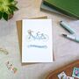 Turquoise Tandem Wedding Card, thumbnail 1 of 6