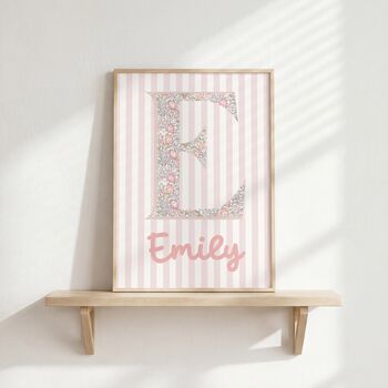 Pink Nursery Print Set | Goose Wall Art | Girls Bedroom Decor | Personalised Name Prints, 3 of 4