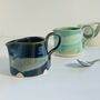 Ceramic Loop Handle Mini Jugs 180ml 6floz Capacity With Splash Design, thumbnail 5 of 12