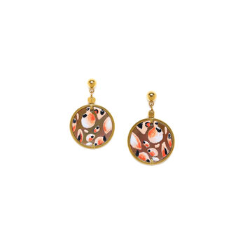 Small Round Gold Plated Drop Earrings, 3 of 3