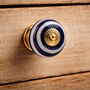 Set Of Two Ceramic Blue Circle Drawer Pulls, thumbnail 1 of 2