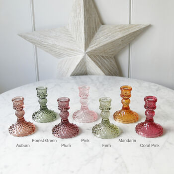 Autumn Shades Coloured Glass Candlestick, 2 of 5