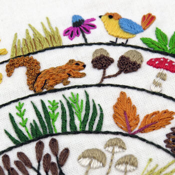 Round And Round The Woodland Hand Embroidery Kit, 10 of 12