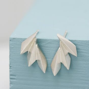 Sterling Silver Fan Climber Earrings, 7 of 9