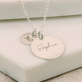 Personalised Sterling Silver Name And Age Necklace, 7 of 8
