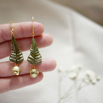 Christmas Tree And Bell Gold Plated Earrings, 4 of 12
