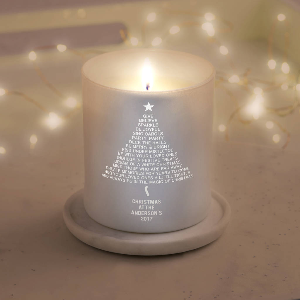 Personalised Scented Christmas Tree Candle By Lily Belle