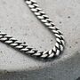 Men's Silver Curb Chain Bracelet, thumbnail 3 of 4