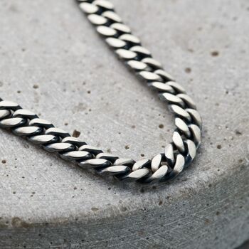 Men's Silver Curb Chain Bracelet, 3 of 4