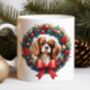 Personalised King Charles Spaniel Christmas Wreath Dog Mug, thumbnail 1 of 2