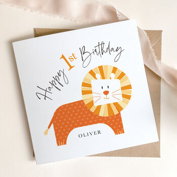 Personalised 1st / 2nd Birthday Card: Jungle Lion Design, 5 of 10