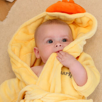 Personalised Baby Chick Dressing Gown Gift For Children, 5 of 10