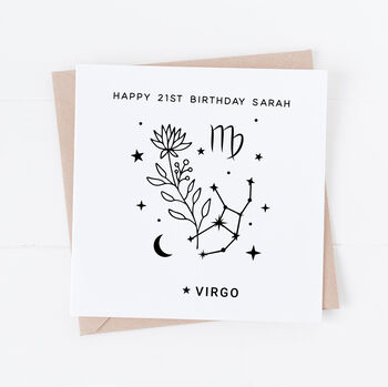 Personalised Virgo Zodiac Star Sign Card, 2 of 3