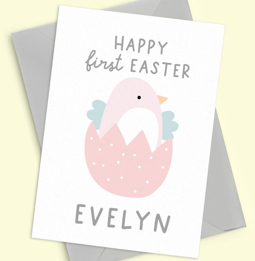 Baby Girls Personalised First Easter Card By Project Pretty