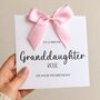 Granddaughter Birthday Card For Her, Luxury Bow Card, Choice Of Colours Handmade Bow, thumbnail 1 of 6