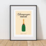 Personalised 'Champagne Spoken Here' Print, thumbnail 1 of 6