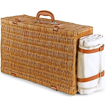 Luxury 23'' Fitted Picnic Hamper Basket, Four Person, 2 of 4
