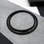 Men's Personalised Viking Rune Symbol Slim Leather Black Clasp Bracelet, thumbnail 1 of 4