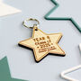 Year Six School Leavers Personalised Wooden Star Keyring, thumbnail 2 of 3