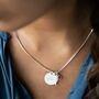 Disc Bar And Birthstone Sterling Silver Slider Necklace, thumbnail 2 of 9
