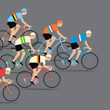 World Road Race Cycling Print, 3 of 4