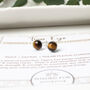 Tiger's Eye Sterling Silver Studs, Confidence, thumbnail 3 of 5