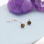 Sterling Silver Genuine Tiger's Eye Stud Earrings, thumbnail 4 of 12