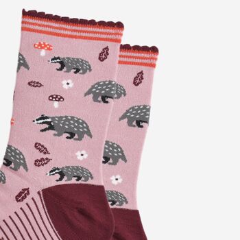 Women's Bamboo Socks Woodland Badger, 3 of 5