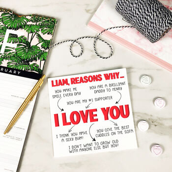Personalised 'Reasons Why I Love You' Valentine's Card, 2 of 4