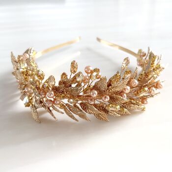 Gold Bohemian Bridal Headband, 7 of 7