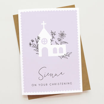 Floral Christening Card, 4 of 7