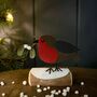 Robin With Mistletoe On Log Christmas Decoration, thumbnail 1 of 2