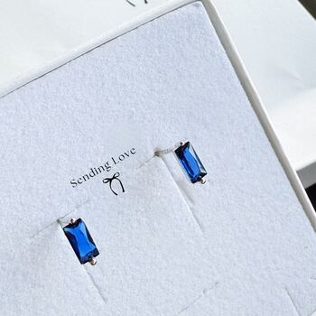 Sapphire Stud Earrings Sterling Silver Stocking Filler, 5 of 5
