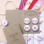 Cute Valentine Themed Badges, Pack Of Four, thumbnail 7 of 10