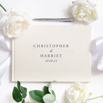 Personalised Alternative Wedding Linen Guest Book, 2 of 8