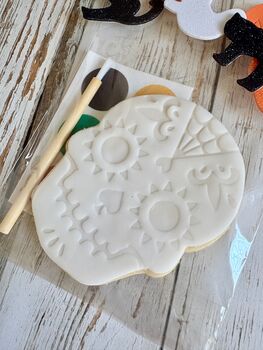 Halloween Paint Your Own Day Of The Dead Biscuits For Gifts Or A Halloween Party, 5 of 8