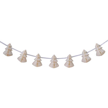 White Honeycomb Paper Christmas Tree Garland 2m, 2 of 3