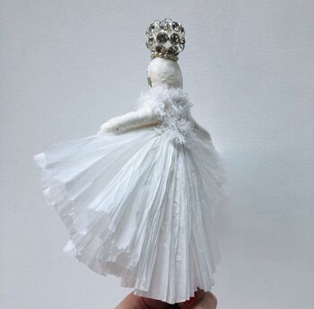 Diamante Crown Spun Cotton Christmas Decoration, 5 of 7