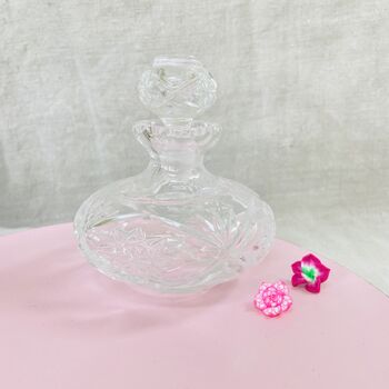 Vintage Decorative Crystal Cut Glass Perfume Bottle ~ 34, 3 of 7