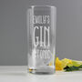 Personalised Gin And Tonic Hi Ball Glass, thumbnail 3 of 4