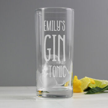 Personalised Gin And Tonic Hi Ball Glass, 3 of 4