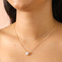 Crystal Heart Pendant Necklace In Gold, thumbnail 2 of 4