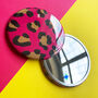 Wild Cat Leopard Print Pink Handbag Mirror And Pouch, thumbnail 4 of 10