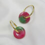 Kendric Jade Gold Plated Silver Hoop Earrings Small, thumbnail 3 of 6