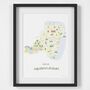 Map Of Aberdeenshire Scotland Art Print, thumbnail 2 of 3