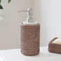 Marbury Taupe Rattan Soap Dispenser, thumbnail 1 of 3