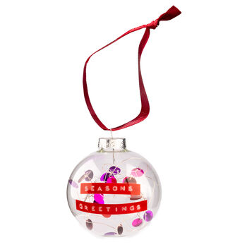 Red And Purple Custom Bauble Xmas Ornament, 3 of 8